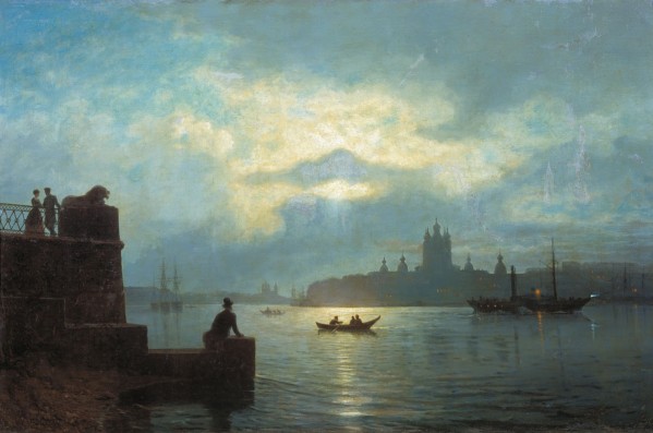Moonlit Night on the Neva River by Lev Lagorio